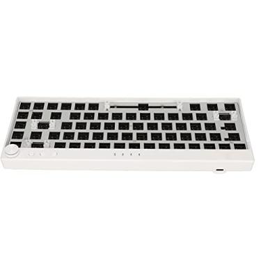 Imagem de Teclado mecânico "faça você mesmo", teclado mecânico personalizado com 68 teclas, ergonômico, alta dureza, RGB retroiluminado para DIY (branco)