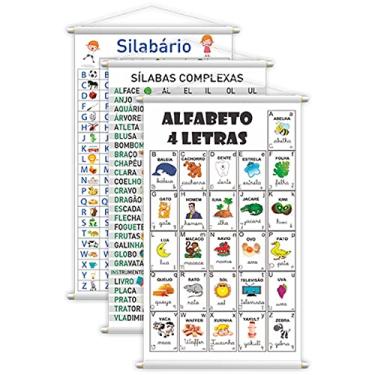 Imagem de Kit Banners Alfabeto 4 Letras + Silabário Simples + Silabário Complexo - 80x50cm