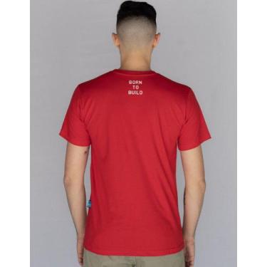 Imagem de Camiseta Vermelha Malha Fio 30 Circle Born To Build - Btb