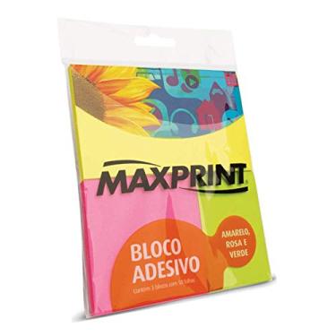 Imagem de Bloco Adesivo Maxprint Neon Amarelo Rosa e Verde