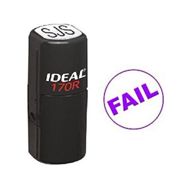 Imagem de Carimbo redondo para professores – Falha de nível – Tinta roxa – Ideal 170R