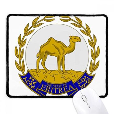 Imagem de Mousepad com emblema nacional da África da Eritrea, borda costurada, tapete de jogos de borracha