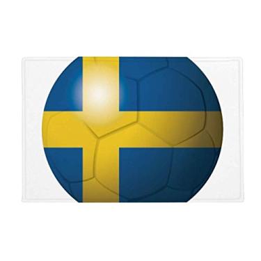 Imagem de DIYthinker Tapete antiderrapante para porta de banheiro com bandeira nacional da Suécia