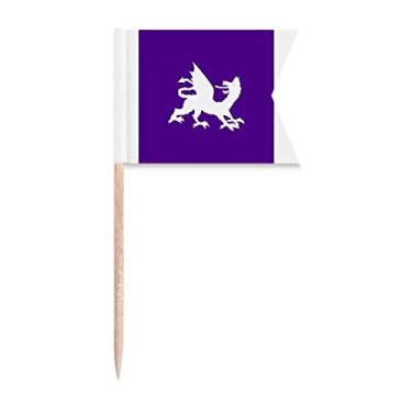 Imagem de Feroz capacidade sobrenatural animais viram para trás bandeiras de palito de dentes, marcação de etiquetagem para bolo de festa, comida de queijo