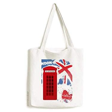 Imagem de Bolsa de lona com bandeira de Londres do Reino Unido da Grã-Bretanha, sacola de compras casual