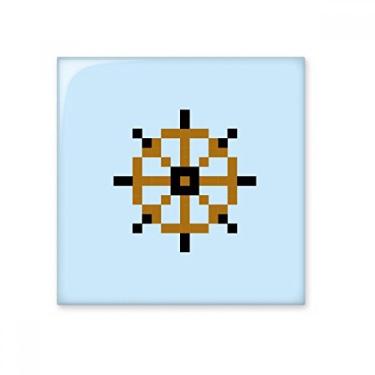 Imagem de Verão vela leme Pixel Art Deco presente moderno azulejo de cerâmica brilhante decalque adorno de tijolos vitrificados