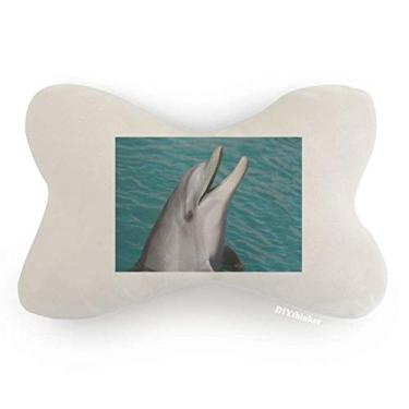 Imagem de Almofada de apoio de cabeça para decoração de pescoço com imagem natural de golfinho de água oceânica