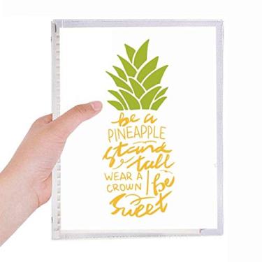 Imagem de Caderno de anotações Be a Sweet Pineapple com citações de frutas soltas e folhas recarregáveis