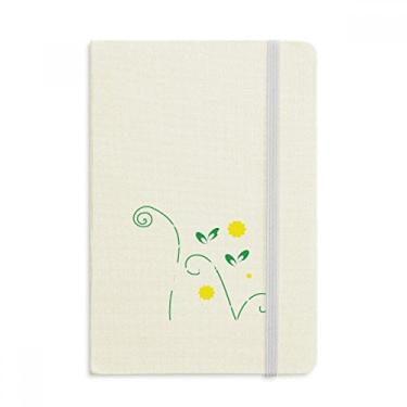 Imagem de Caderno de pétalas de folhas verdes oficial de tecido capa dura para diário clássico com flores