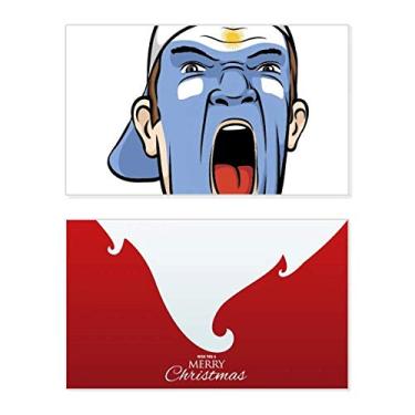 Imagem de Boné Argentina para maquiagem facial gritando festividades Feliz Natal Cartão de parabéns Mensagem de Natal