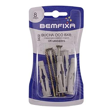 Imagem de BemFixa parafuso Fenda Phillips Cabeça Chata 5 X 70 com Bucha Bxb08 Mm - Cartela 3422, BICROMATIZADO/CINZA