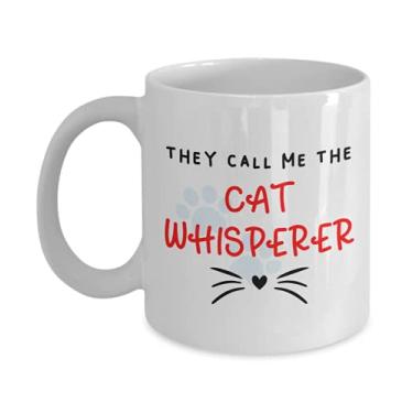Imagem de Caneca de gato sussurro - They Call me the Cat Whisperer - Caneca de café sussurro de gato - Presentes de sussurro de gato - Ideia de - Caneca de café de 325 ml