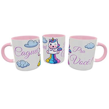 Imagem de Caneca Unicórnio Malcriado Caguei pra Você Presente Geek cor:Rosa