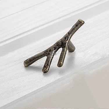 Imagem de Puxador de armário de galho de árvore retrô, cozinha, armário, gaveta, puxador, maçaneta, ferragem, 7, cobre, único, orifício