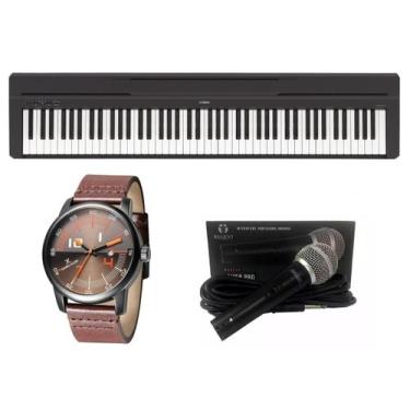Imagem de Kit Piano Digital Yamaha P45 Microfone E Relógio Dk11136-2