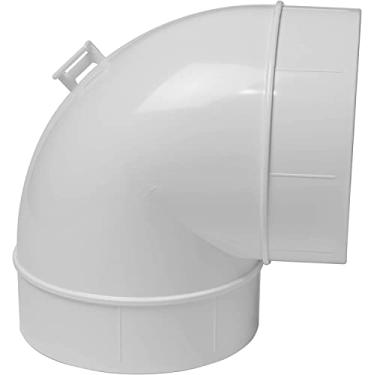 Imagem de Vent Systems Conector de tubo de duto de 90 graus cotovelo de 10 cm mangueira de ventilação tubo redondo flexível plástico ABS 100 mm