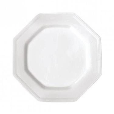 Imagem de Kit 150 Pratos Plásticos Oitavados Brancos Duros - Utiliplas