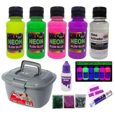Imagem de Mini Kit Para Fazer Slime Colas Neon + Luz Negra - Ineslime