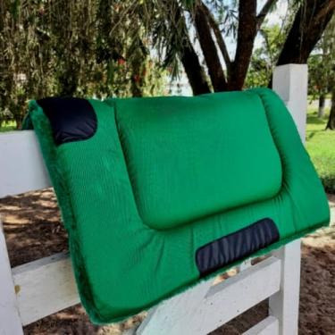 Imagem de Manta Para Sela De Cavalo Baixeiro para Arreio Reforçado (Verde)