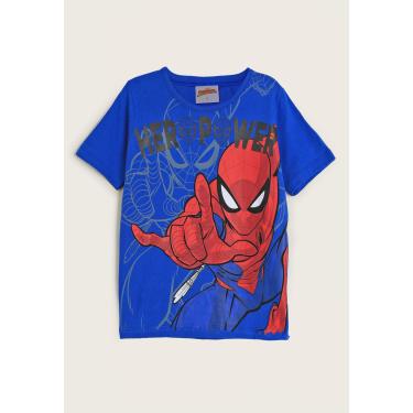 Imagem de Infantil - Camiseta Fakini Homem Aranha Azul Fakini 102303550 menino