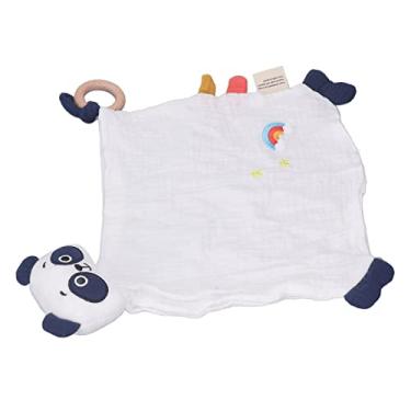 Imagem de Cobertor de Segurança de Animais de Pelúcia, Anel de Dentição de Desenhos Animados, Cobertor de Segurança de Panda Engraçado para Bebês para Viagens Em Casa