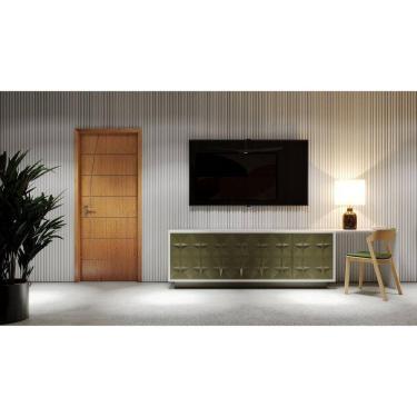 Imagem de Porta de Madeira 210x90cm Espessura 3,5cm Mso Eucaplac Frisada Tivoli Eucatex Teka Milano