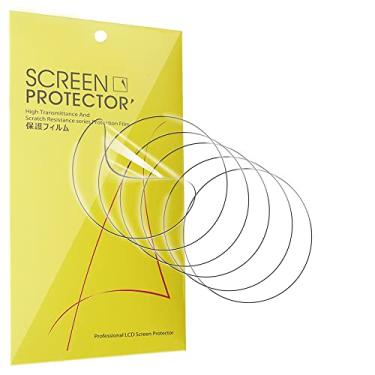 Imagem de Lamshaw Protetor de tela de relógio redondo universal, pacote com 6, película transparente de TPU de cobertura total antiarranhões, antidigitais, sem bolhas (diâmetro de 45 mm)