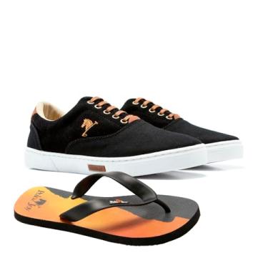 Imagem de Kit Sapatênis Casual + Chinelo Masculino Polo Joy Dia a Dia