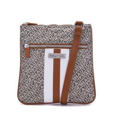Imagem de Nautica Bolsa tiracolo feminina Lakeside Signature Jaquard North South, Caqui, One Size