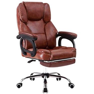 Imagem de Cadeira de computador confortável cadeira giratória executiva com apoio para os pés, cadeiras de videogame com função de massagem, cadeira ergonômica de computador de escritório ajustável para