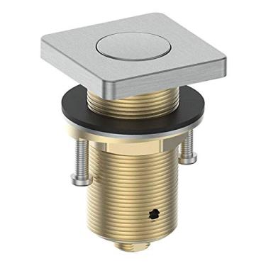 Imagem de KANARY Botão de interruptor de ar quadrado de latão ALL para parte superior da pia do triturador de lixo (níquel escovado)