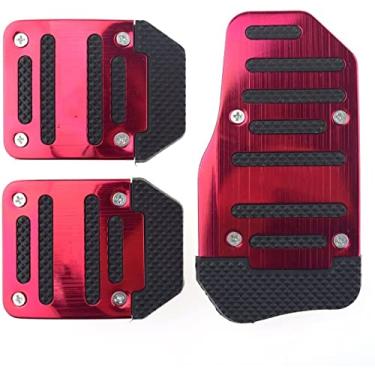 Imagem de BWGHBH Conjunto universal de pedal de carro manual de 3 peças acessórios de capa de pedal de alumínio antiderrapante para pedal de substituição de extensores de acelerador de freio de embreagem
