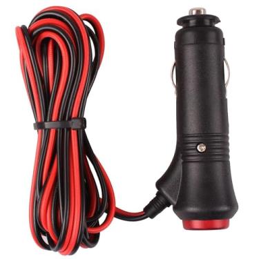 Imagem de Cabo adaptador universal para motocicleta, caminhão, carro, acendedor de cigarro, adaptador macho com botão de interruptor embutido 12V-24V 5A (3 metros com luz indicadora)