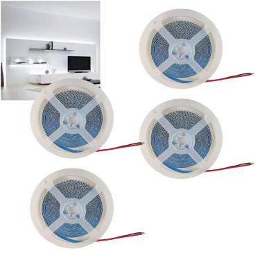 Imagem de Fita Led 6500 16W 5 Metros 240 Leds Kit 4 Unidades Quarto Sala Casa Apartamento Gesso Teto Rebaixado