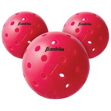 Imagem de Franklin Sports Bolas X-40 Pickleballs – Pickleballs para uso ao ar livre – Pacote com 3 – Aprovado pela Escolhida dos EUA – Rosa – Bola Oficial dos Campeonatos Abertos dos EUA