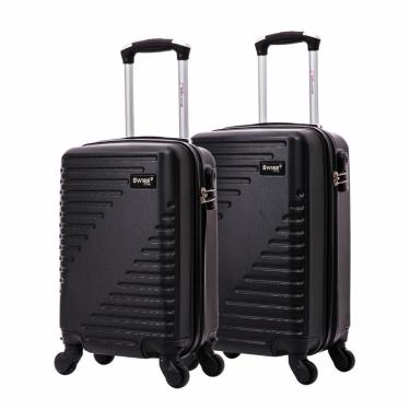 Imagem de Kit mala de viagem 10kg e 8kg preta rodinhas 360 Chicago Swiss Move