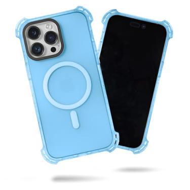 Imagem de SteepLab Capa Bubble Wrap para iPhone 15 Pro Max (tela de 6,7 polegadas, 2023) - A capa superprotetora com cantos de ar e compatível com MagSafe (cobertor azul)