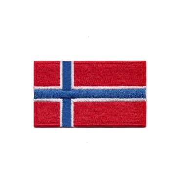 Imagem de Ruoming 1 PÇS (6,3 x 3,8 cm) Emblema de bandeira da Noruega com ferro ou costurado bordado tático militar nacional noruega (Noruega)