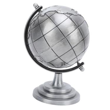 Imagem de Globo Mundial, Decoração de Globo de Liga Cinza, Decoração de Mesa de Globo Educacional, Decoração de Mesa Moderna para Decoração de Escritório Doméstico, Vívido e Giratório