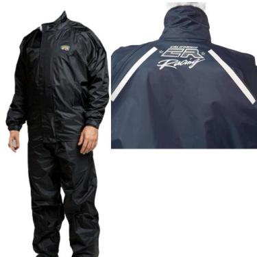 Imagem de Capa De Chuva California Racing Nylon Forrada Motoboy CR, Preto, XG