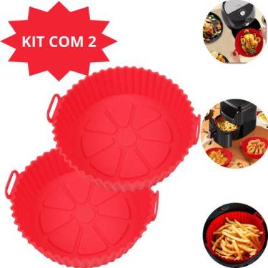 Imagem de 02 Forma Silicone Reutilizavel Protetor Air Fryer Microondas - Unyhome
