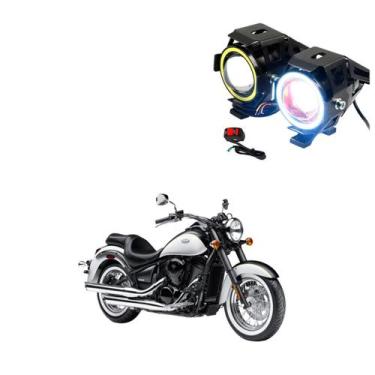 Imagem de Par Farol de Milha Angel Eye U7 para Moto Kawasaki Vulcan VN 900 2007 