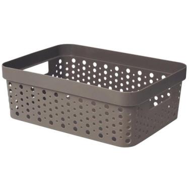 Imagem de Cesto Organizador s/Tampa Trama Rattan 11 Litros Multiuso Plástico - U