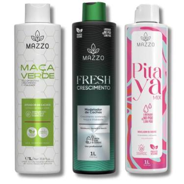Imagem de Kit com 3 Ativadores de Cachos 1 litro de Maçã Verde + 1 litro de Cres