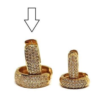 Imagem de Brinco de ouro 18k Argola 1,2Cm e 1,7Cm - Elegancy Joias