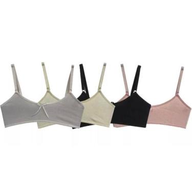Imagem de Kit C/ 5 unidades Top Sutiã Menina Moça Com Colchete sem Bojo - BLT, M