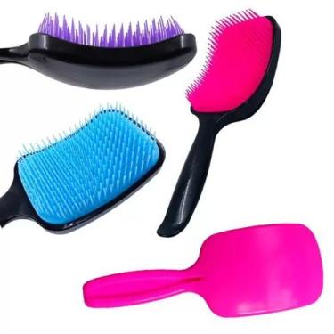 Imagem de Escova desembaraçadora com cabo flex raquete  - Poderosa Sempre, Rosa 