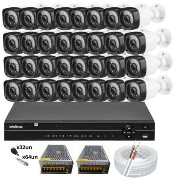 Imagem de Kit 32 Camera de Segurança Infravermelho Hd Dvr Intelbras 32ch s/hd