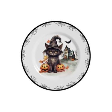 Imagem de Conjunto com 6 Pratos de Sobremesa Cute Cats Halloween Ø21cm - Alleanz