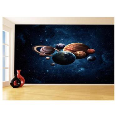Imagem de Papel De Parede 3D Espaço Estrelas Planetas 3,5M Nsp177 - Você Decora